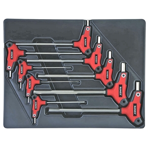 9 Pc. T Handle, Hex, SAE Hex Key Set - SUNEX Tools